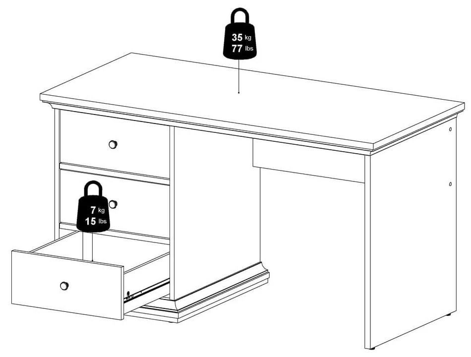 Biurko 130x74 cm Paris – Tvilum