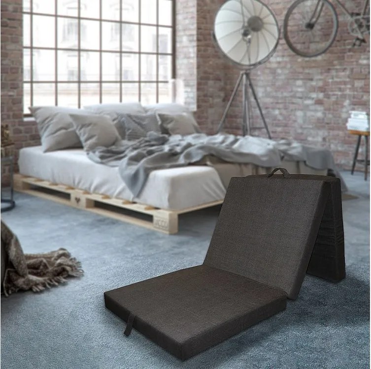 Materac składany antracyt 190x70x10