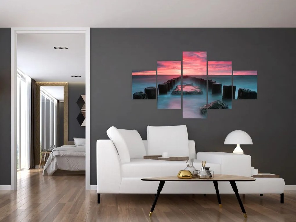 Obraz - Skały w morzu (125x70 cm)