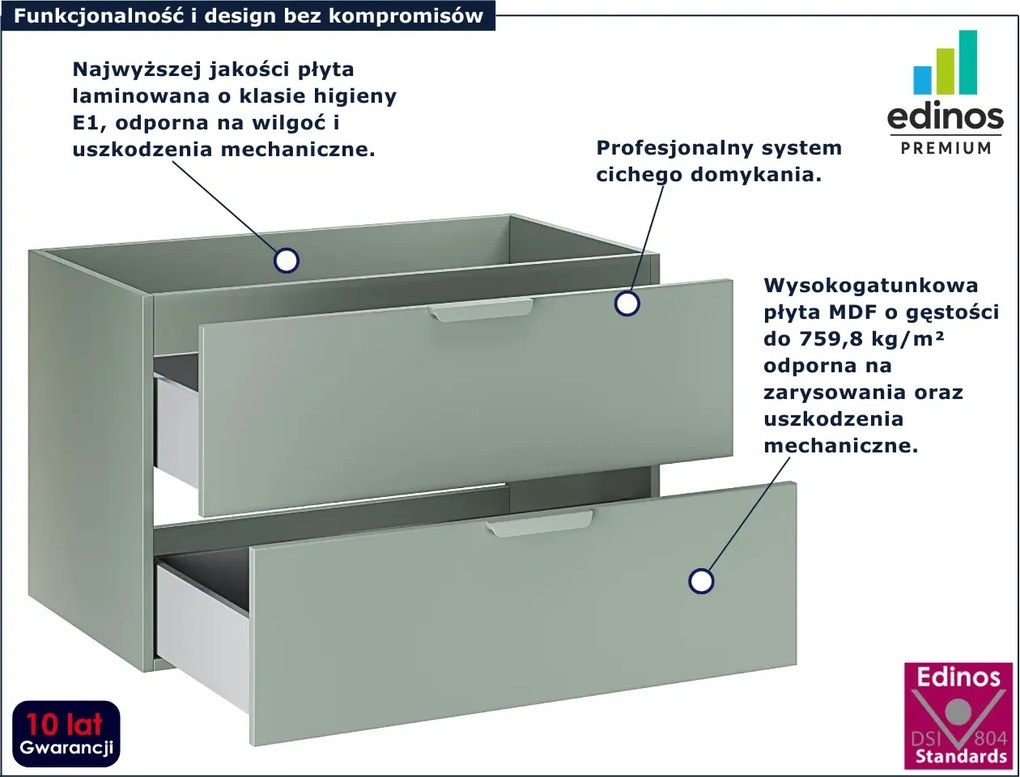 Jasnozielona szafka łazienkowa pod umywalkę P5-S98