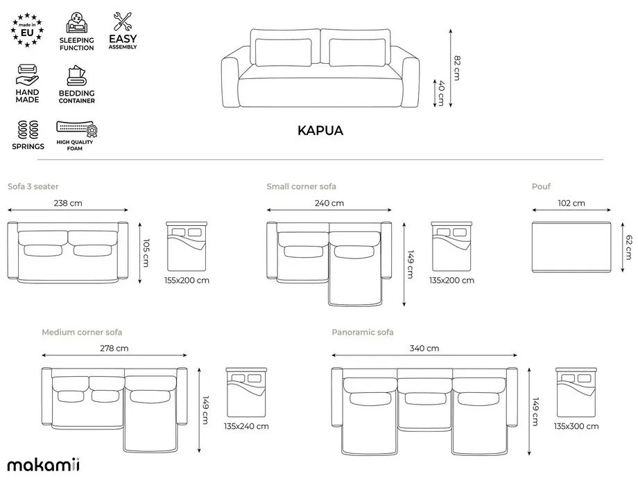 Beżowy podnóżek Kapua – Makamii
