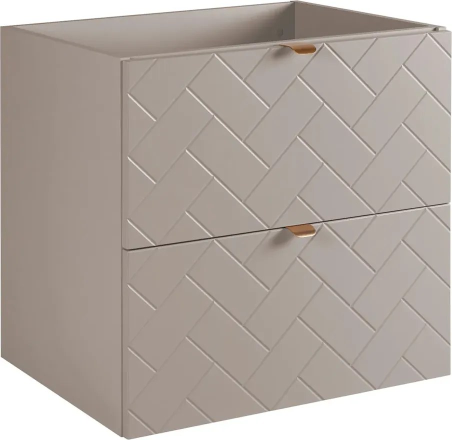 Beżowa szafka pod umywalkę z szufladami 60 cm kaszmir H2-C85
