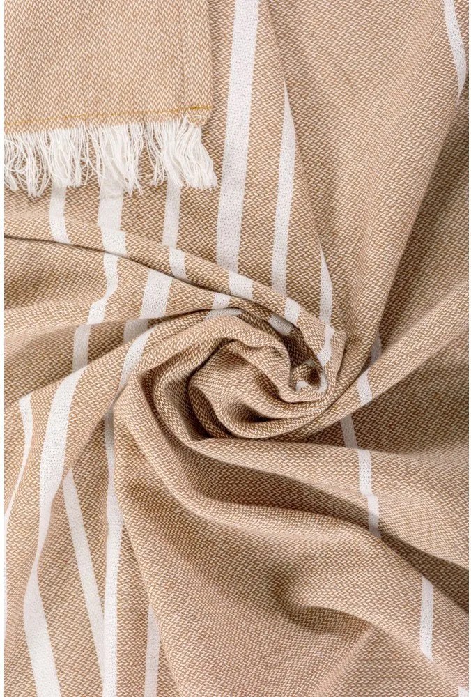 Beżowy bawełniany koc 150x200 cm Solene – Tiseco Home Studio