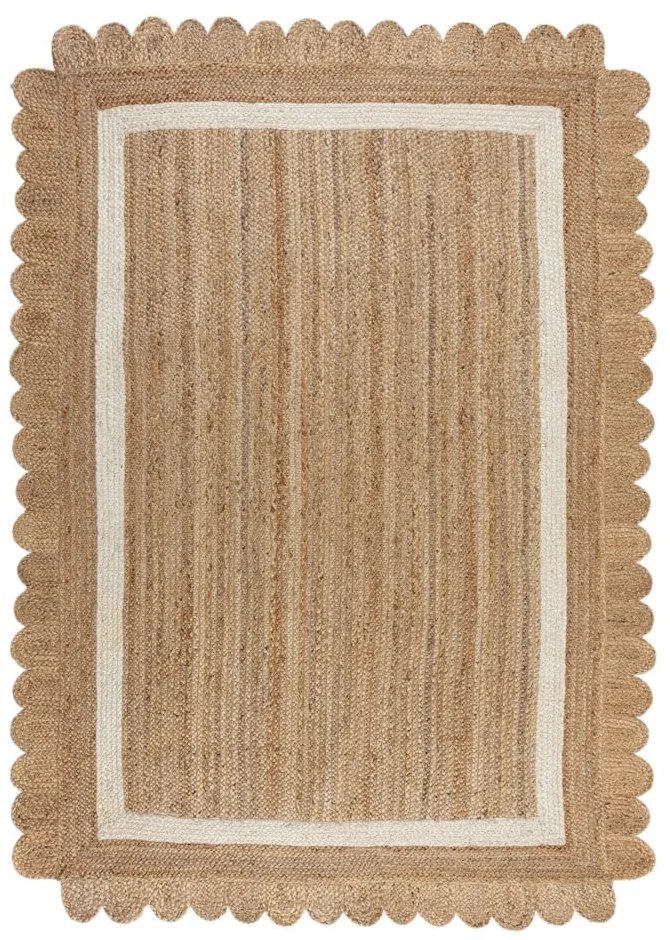 Dywan z juty tkany ręcznie w naturalnym kolorze/w kolorze kości słoniowej 160x230 cm Grace White – Flair Rugs