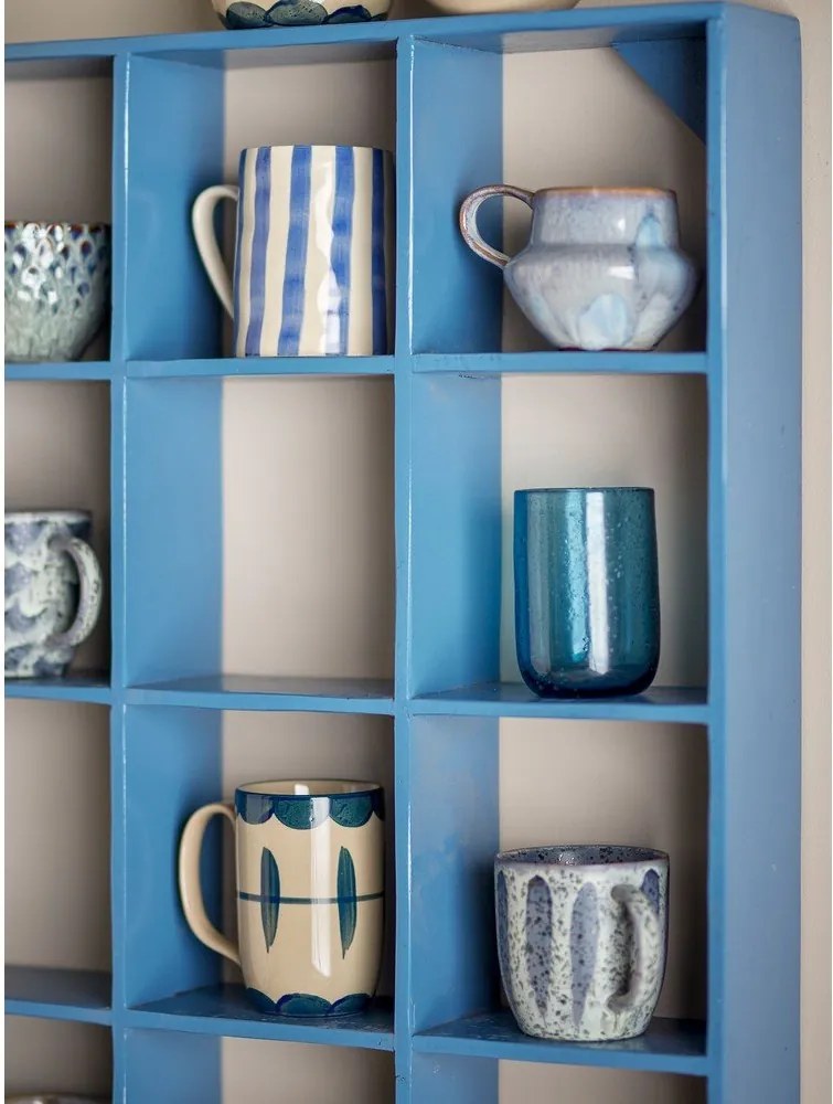 Niebieska wielopoziomowa półka z drewna z recyklingu 70 cm Bekka – Bloomingville