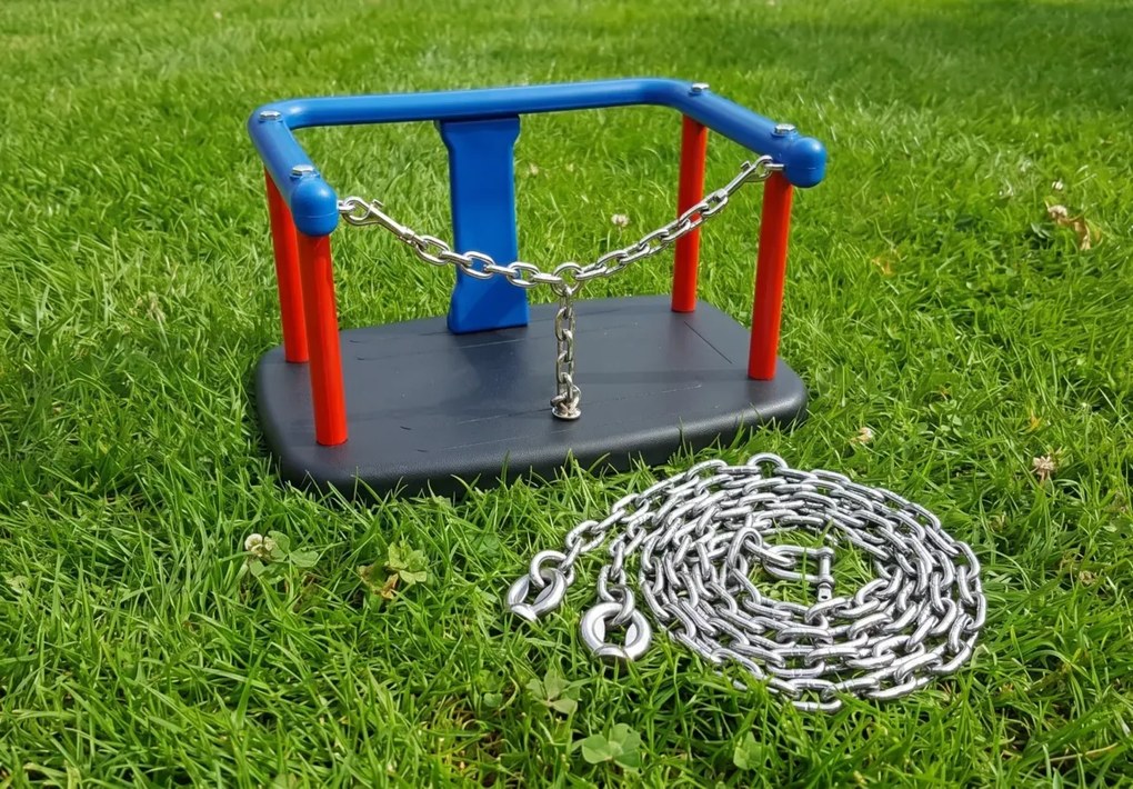 Huśtawka kubełkowa z łańcuszkiem siedzisko dla dzieci + łańcuch stal nierdzewna 2 m