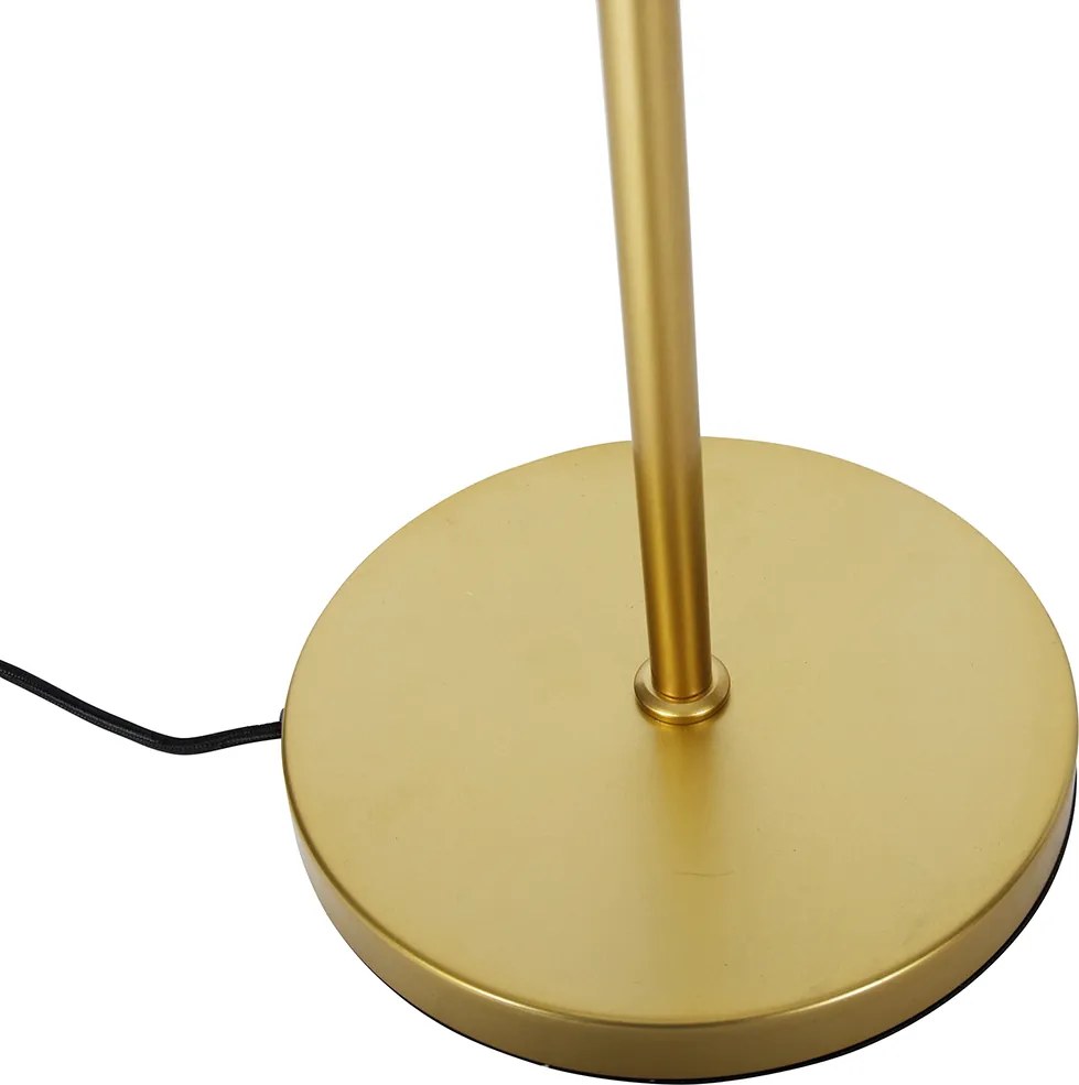 Designerska lampa podłogowa czarna ze złotem 3-światła - Sinem