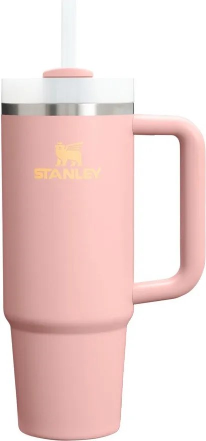 Brzoskwiniowy termos ze stali nierdzewnej ze słomką 890 ml Quencher H2.O FlowState™ Tumbler Peach Rose – Stanley