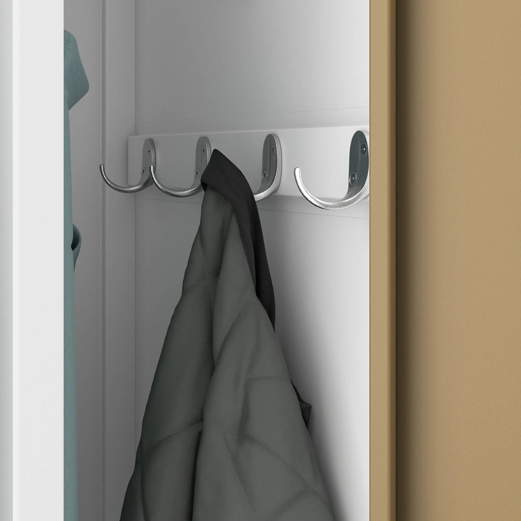 Szafka pracownicza czterokomorowa biała/orzech, 800x1800x500 mm: KACPER Eco Design