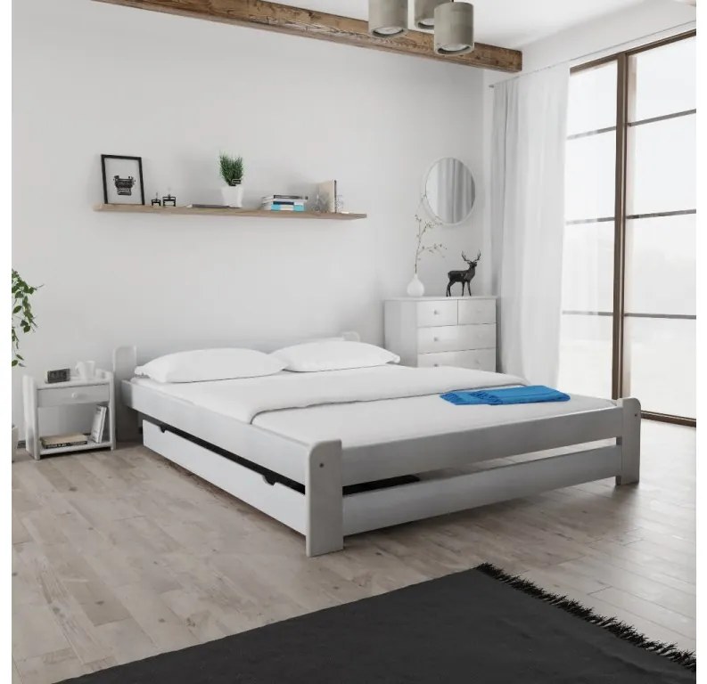 Łóżko Emily 160 x 200 cm, białe Stelaż: Ze stelażem listwowym elastycznym, Materac: Materac Coco Maxi 20 cm