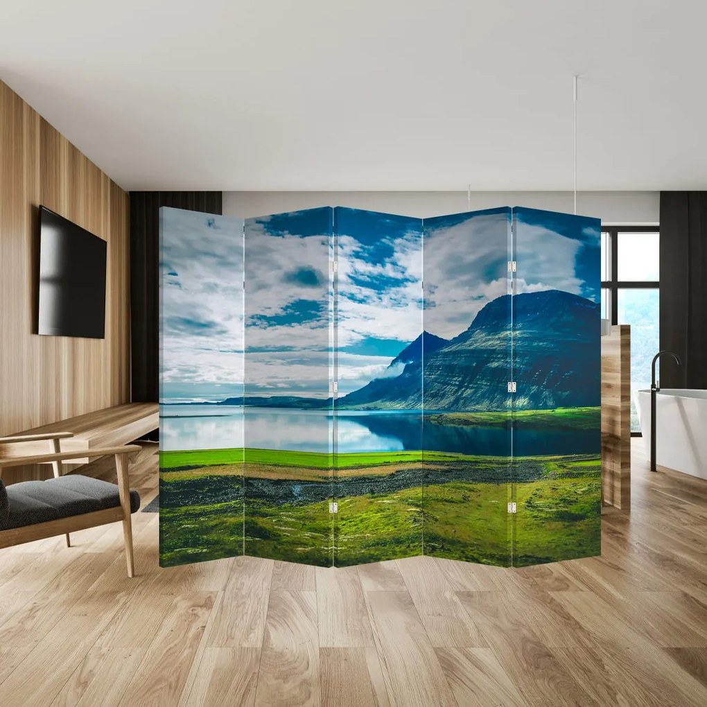 Parawan - Jezioro z górami (210x170 cm)