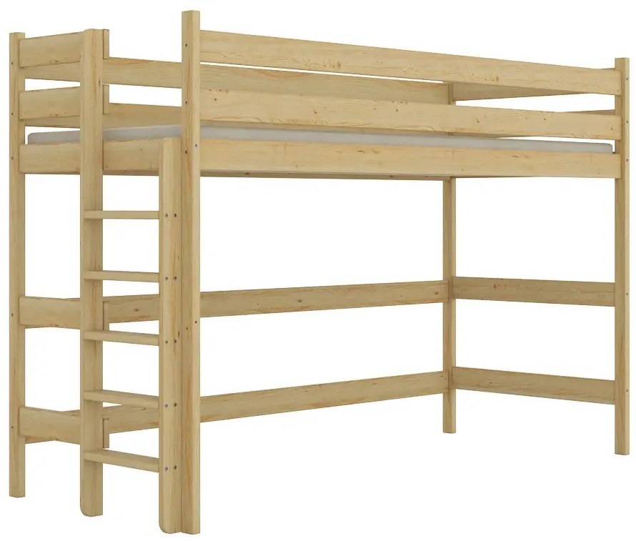 Drewniane lakierowane łóżko dziecięce z antresolą - 5 rozmiarów B7-P01