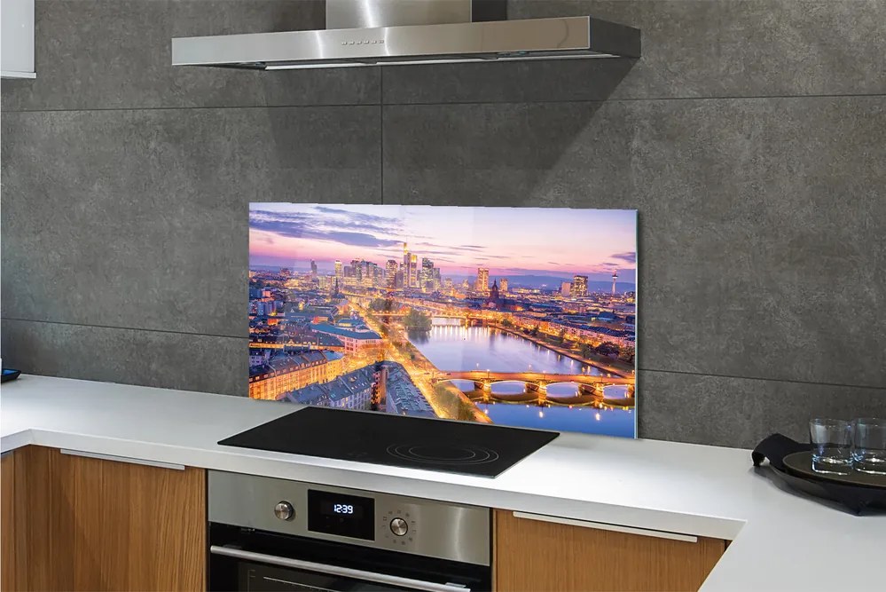 Panel szklany do Kuchni Nocna Panorama Berlina