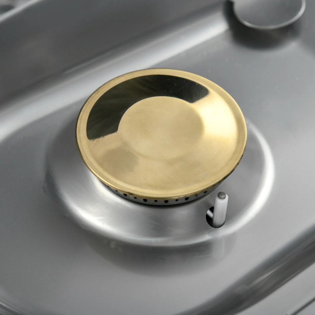 Outsunny Składany Grill Gazowy 2,34 KW BBQ z 2 Palnikami ze Stali Nierdzewnej Regulatorem Ciśnienia 66 x 34,5 x 37 cm Czarny