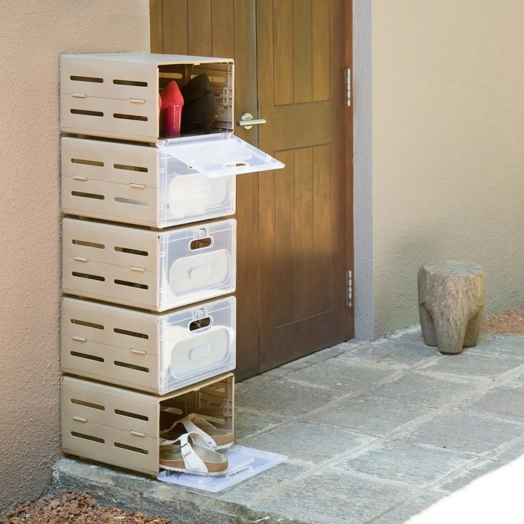 Modułowy organizer na buty Flex, brązowy, 30 x 36 x 22 cm