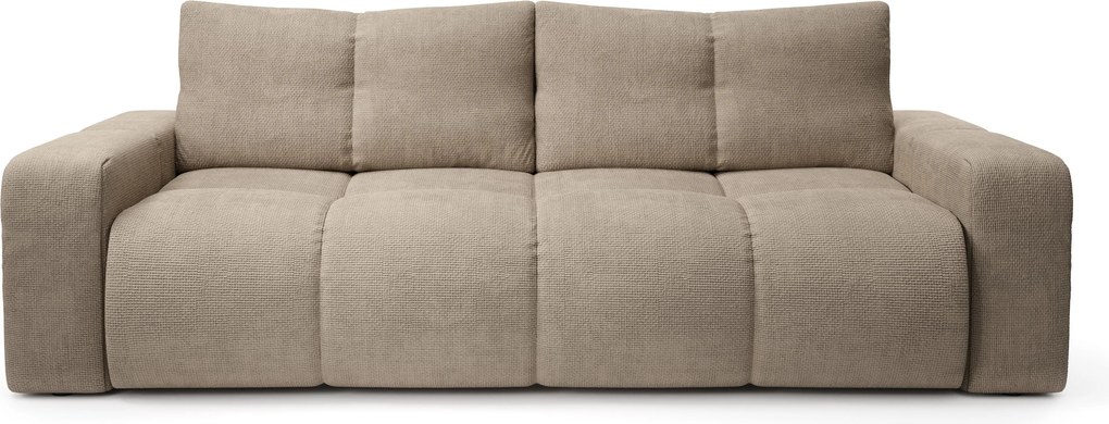 Masseno Sofa DUCA z funkcją spania i pojemnikiem na pościel, Rozkładana sofa - Szary, FLOW 01