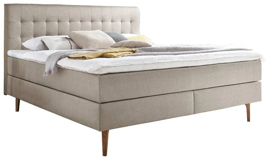 Beżowe łóżko boxspring 160x200 cm Massello – Meise Möbel