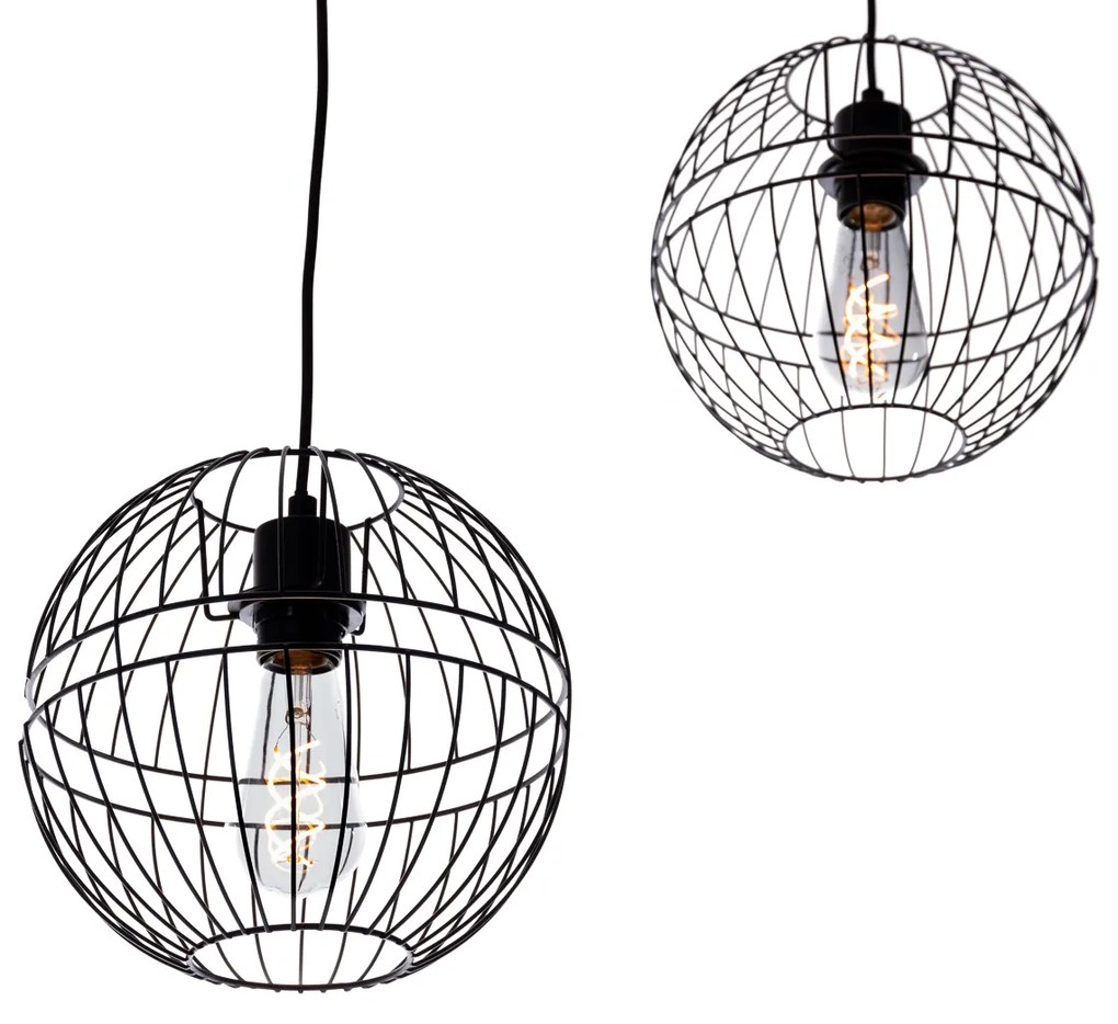 Nowoczesna lampa wisząca czarna 3-światłowa - Sphaera Nowoczesny Oswietlenie wewnetrzne