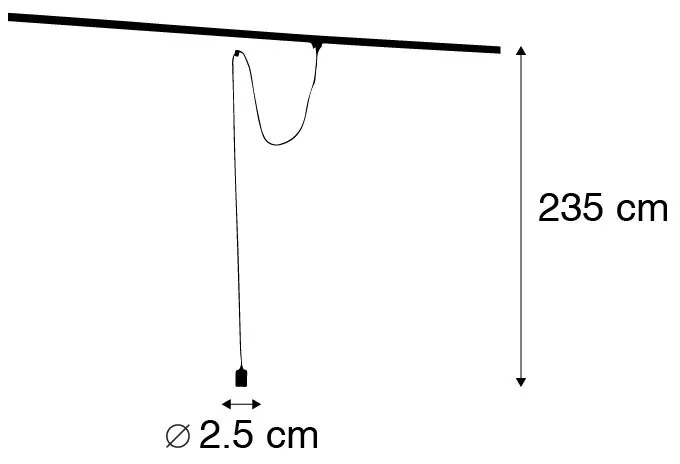 Lampa wisząca z zawieszeniem szynowym czarna - Cavalux