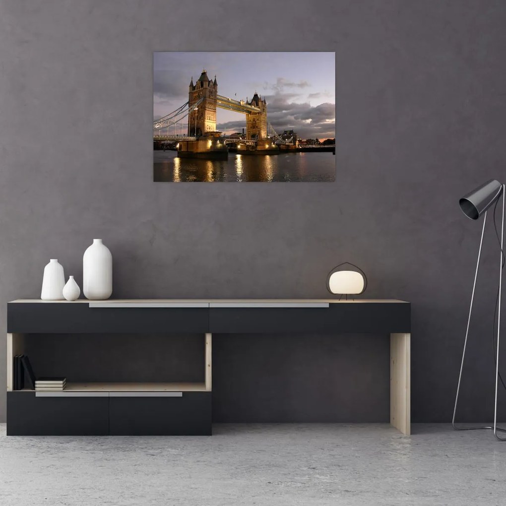 Obraz - Tower Bridge nocą (70x50 cm)