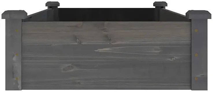 Szara prostokątna donica ogrodowa z drewna K2-N84