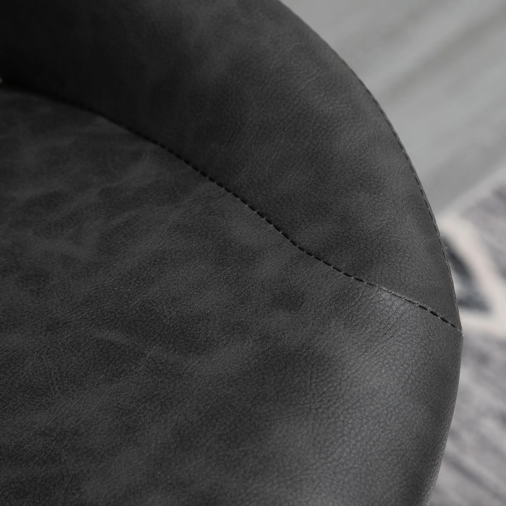 HOMCOM Zestaw 2 hokerów barowych obrotowych skóra ekologiczna regulacja wysokości podnóżek metalowa rama szary | Aosom PL