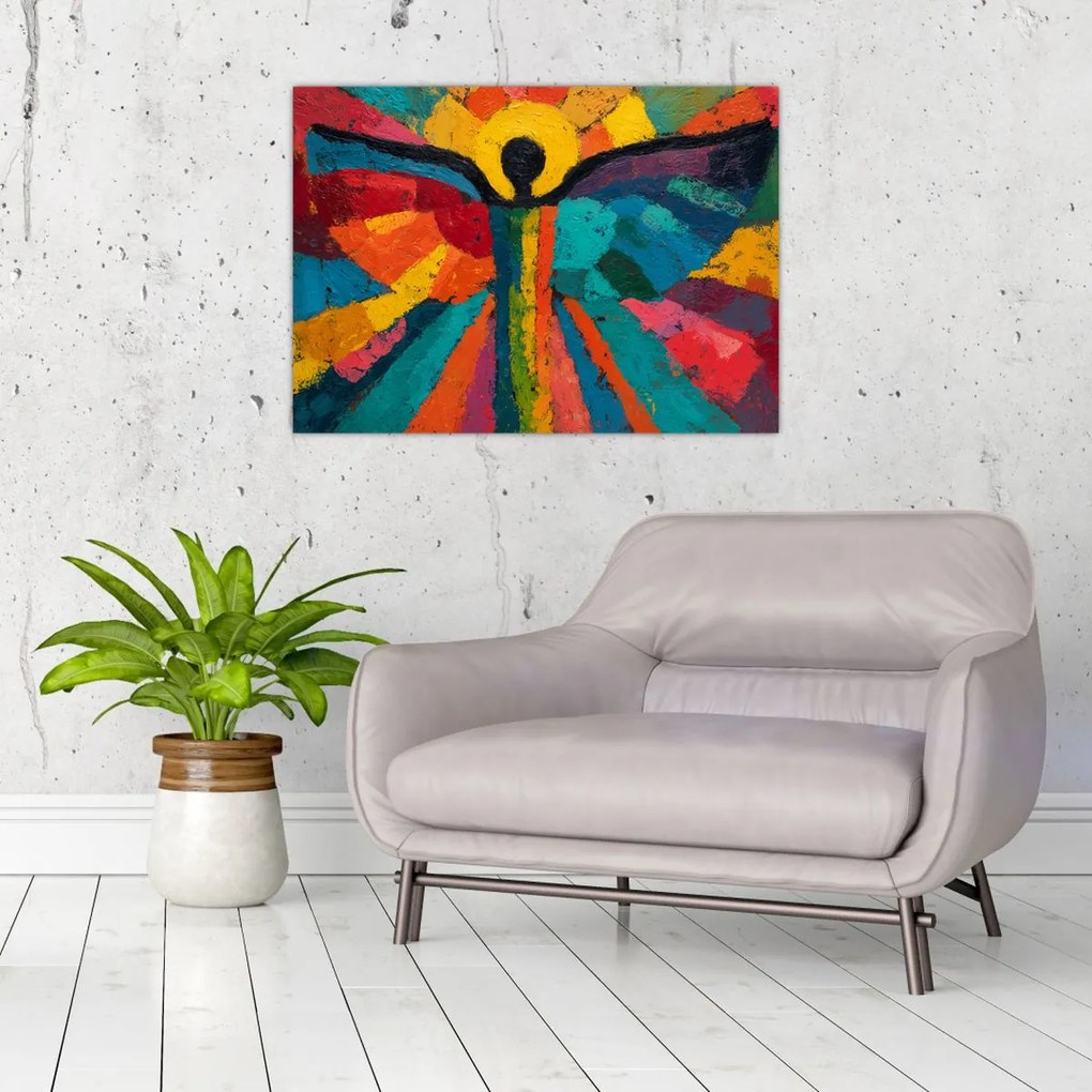 Obraz na szkle - Malowany anioł (70x50 cm)