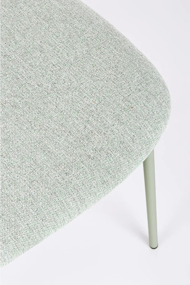 Miętowe tapicerowane krzesło Inka – Yes Everyday