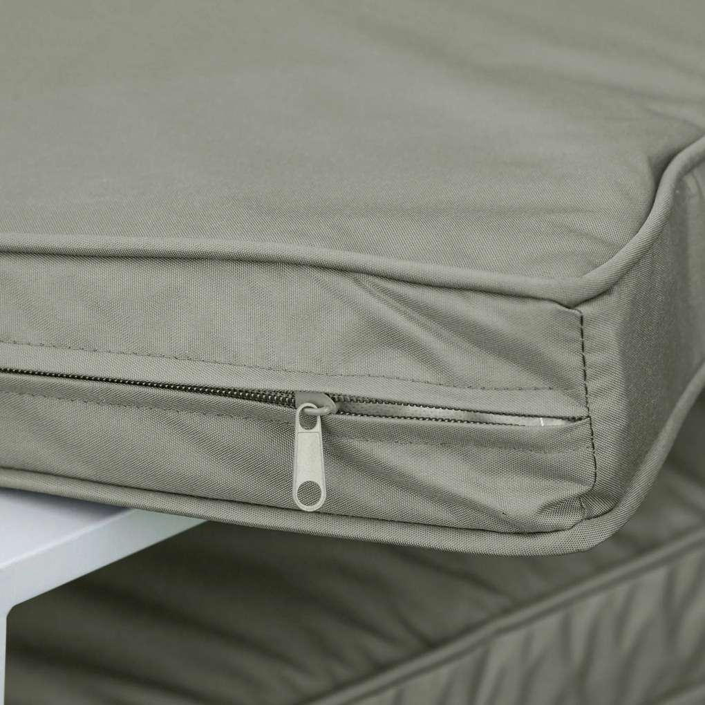 Outsunny Zestaw 2 poduszek na siedzisko 56 x 52 cm, Poduszki na krzesła z zamkiem, Pokrycie z materiału, 7 cm grubości, Możliwość prania, Ciemnoszary