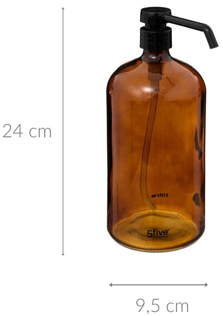 Dozownik na mydło, płyn do kąpieli, szkło, 1 l