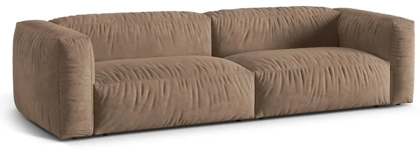 Jasnobrązowa aksamitna sofa modułowa 320 cm Martina – Micadoni