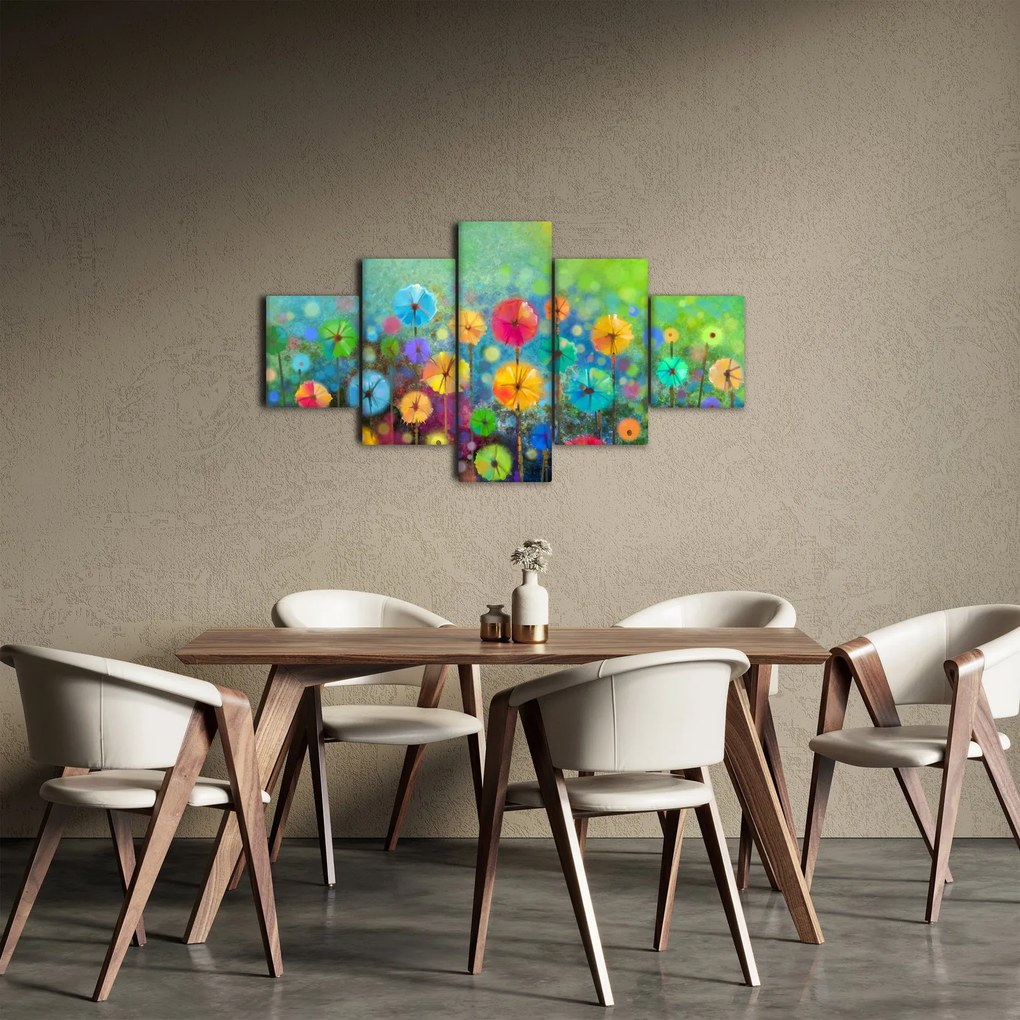 Obraz - Abstrakcyjne kwiaty (125x70 cm)