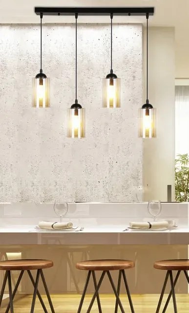 Industrialna lampa wisząca z ozdobnymi kloszami - V140 L6-L15