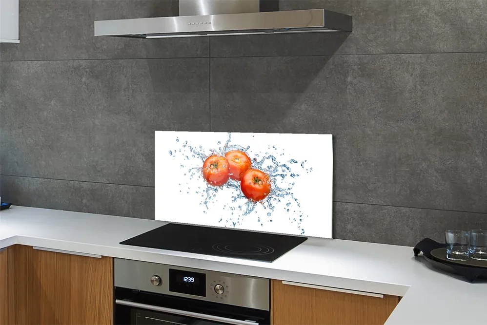 Panel nad Blat Kuchenny Pomidory w Kroplach Wody