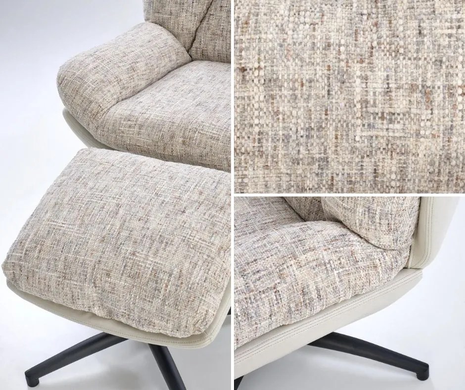 Obrotowy fotel z podnóżkiem i funkcją kołyski Kronos Halmar