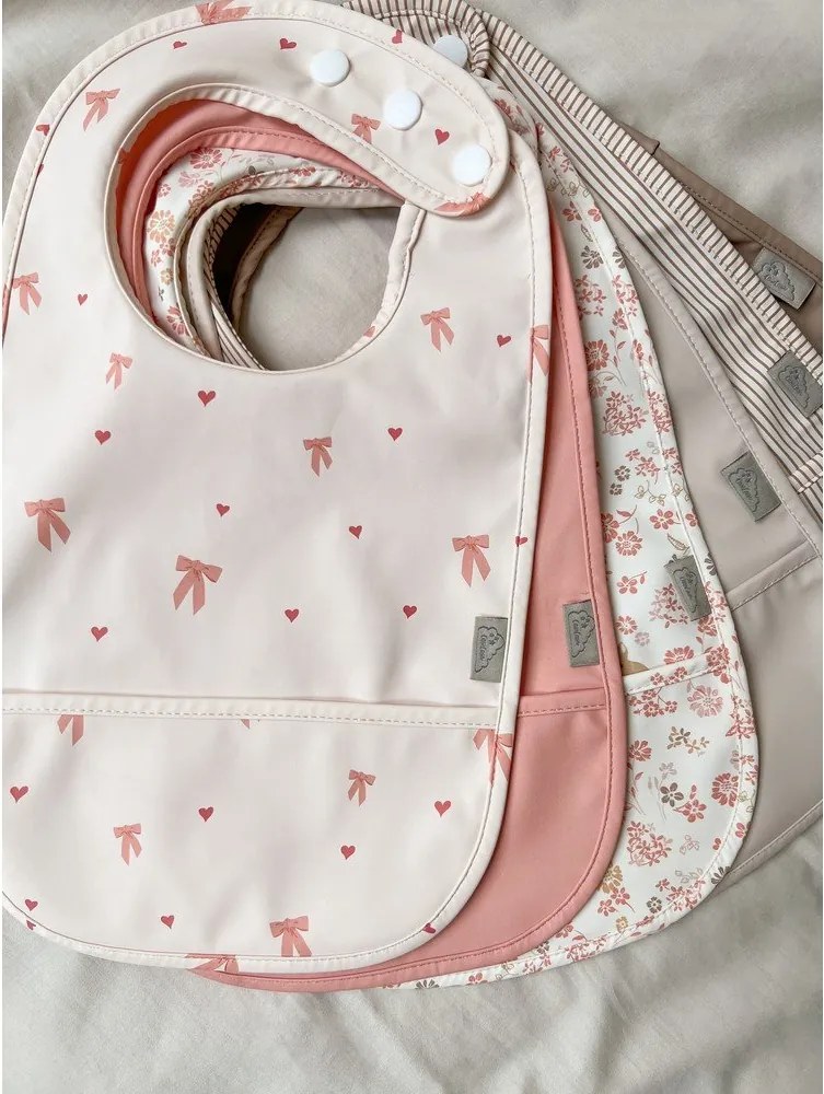 Beżowe śliniaki zestaw 2 szt. Classic Stripes Camel – Cam Cam Copenhagen