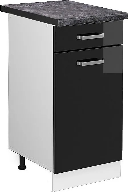 Szafka dolna do kuchni czarny wysoki połysk 40x60x81.6 r-line