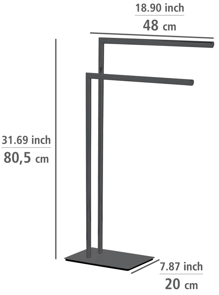 Metalowy wieszak na ręczniki RECCO, dwuramienny