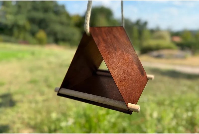 Vela Karmnik dla ptaków 25 x 25 x 20 cm, corten CORGARDEN 1041