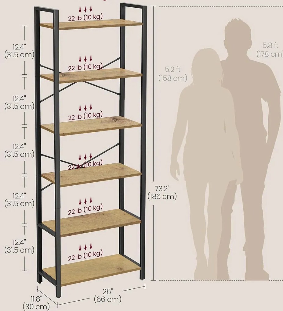 Nowoczesny regał stojący dąb artisan A9-E65
