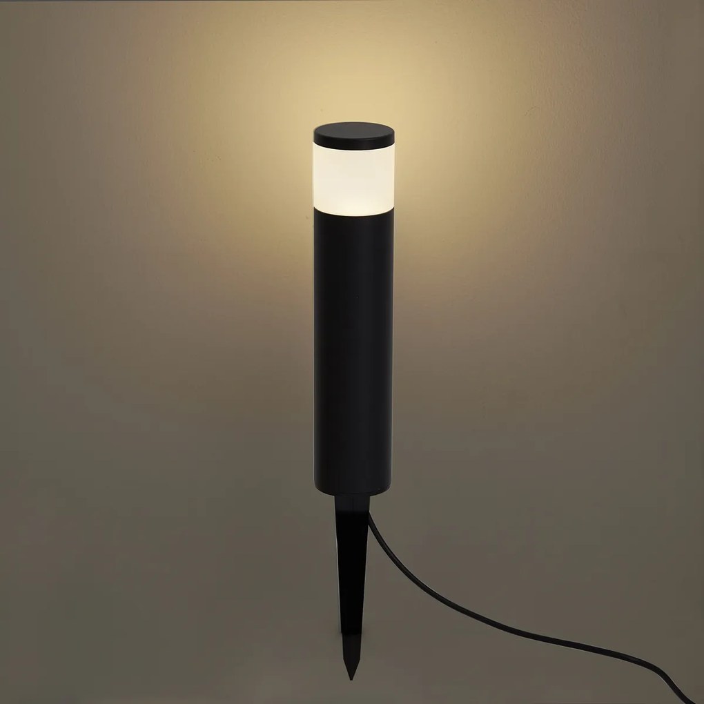 Nowoczesna zewnętrzna lampa pachołkowa 12V czarna z LED IP65 - Voltaire Palo