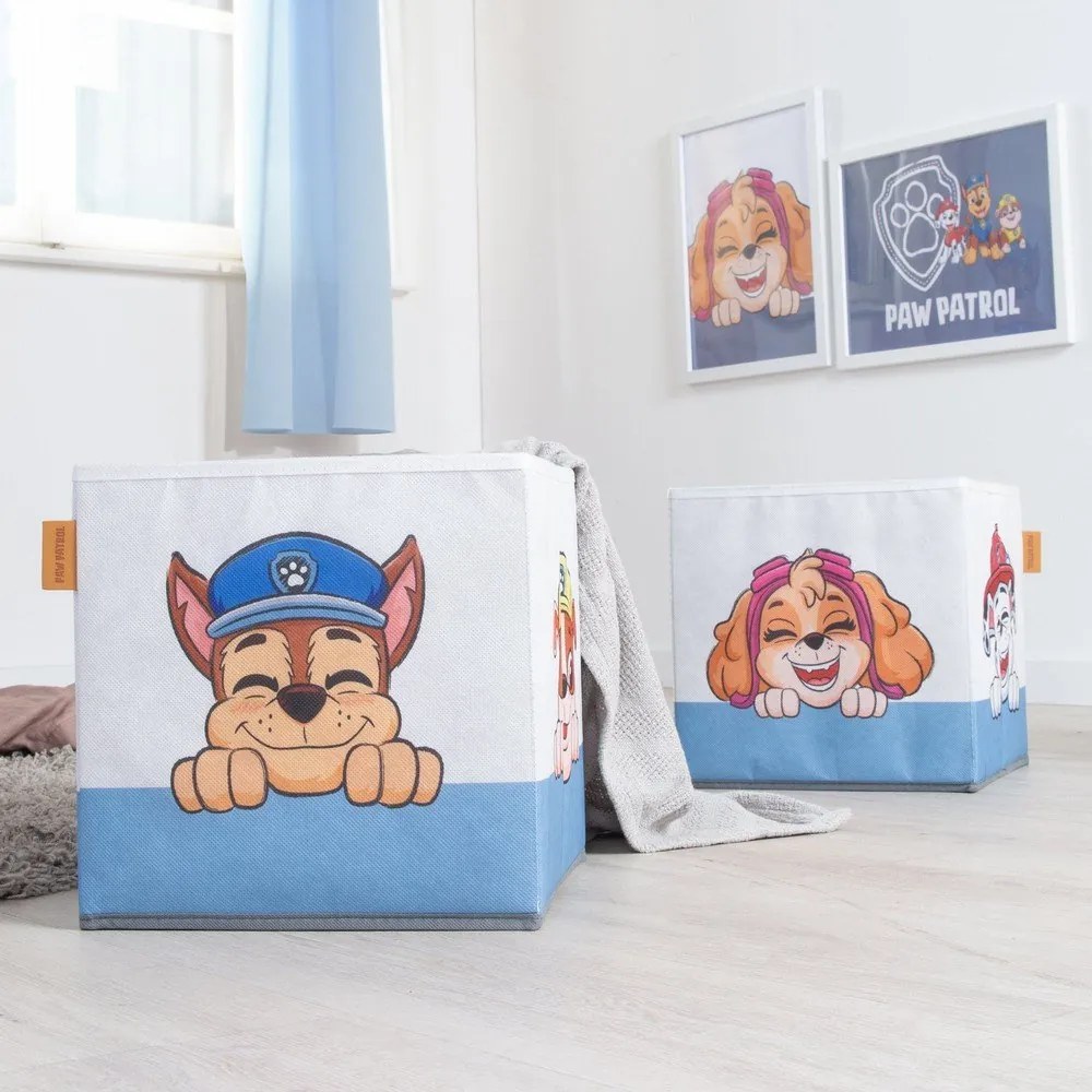 Tekstylne dziecięce pojemniki na zabawki 2 szt. 27x27x27 cm Paw Patrol – Roba