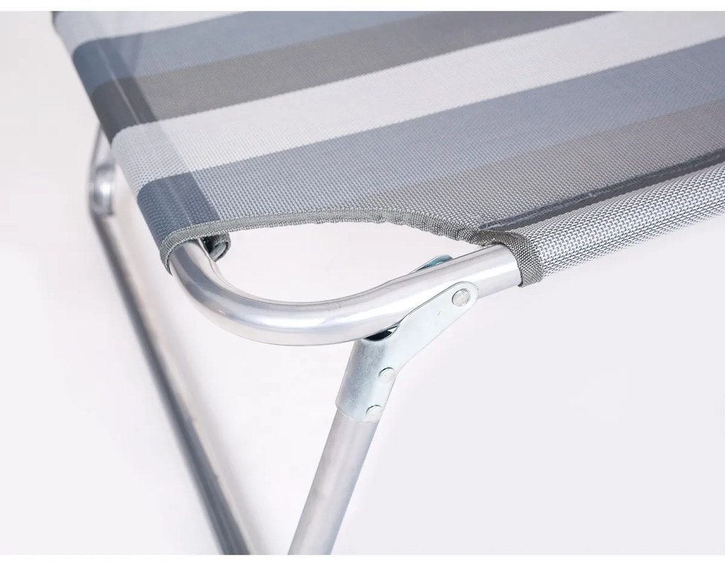 Happy Green Leżak plażowy Athina szary, 190 x 58 x 27 cm