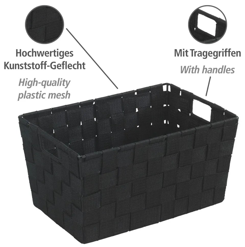 Czarny koszyk Wenko Adria, 20x30 cm