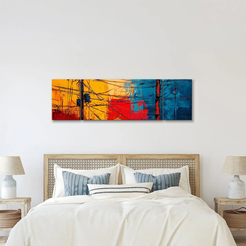 Obraz - Abstrakcyjne linie elektryczne (170x50 cm)