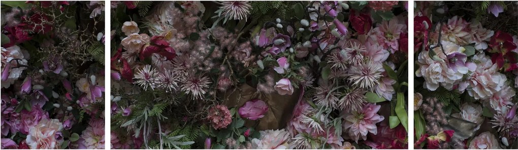 Obraz - Ściana kwiatowa (170x50 cm)