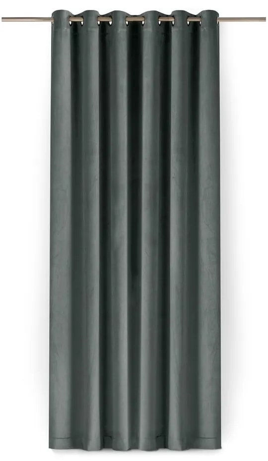 Ciemnoszara aksamitna zasłona częściowo zaciemniająca (dimout) 400x300 cm Velto – Filumi
