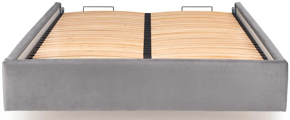 Szary korpus łóżka tapicerowanego welurem Z0-K32