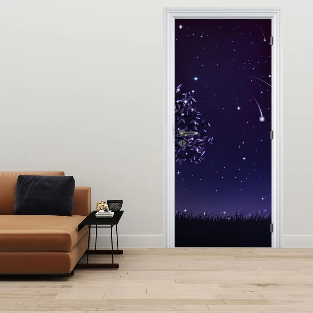 Fototapeta na drzwiach - Noc uchwycona na ilustracji (95x205cm)