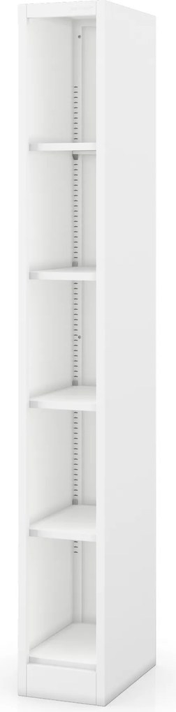 Regał metalowy wąski, archiwizacyjny na dokumenty biały, 250x1850x400 mm: TIM
